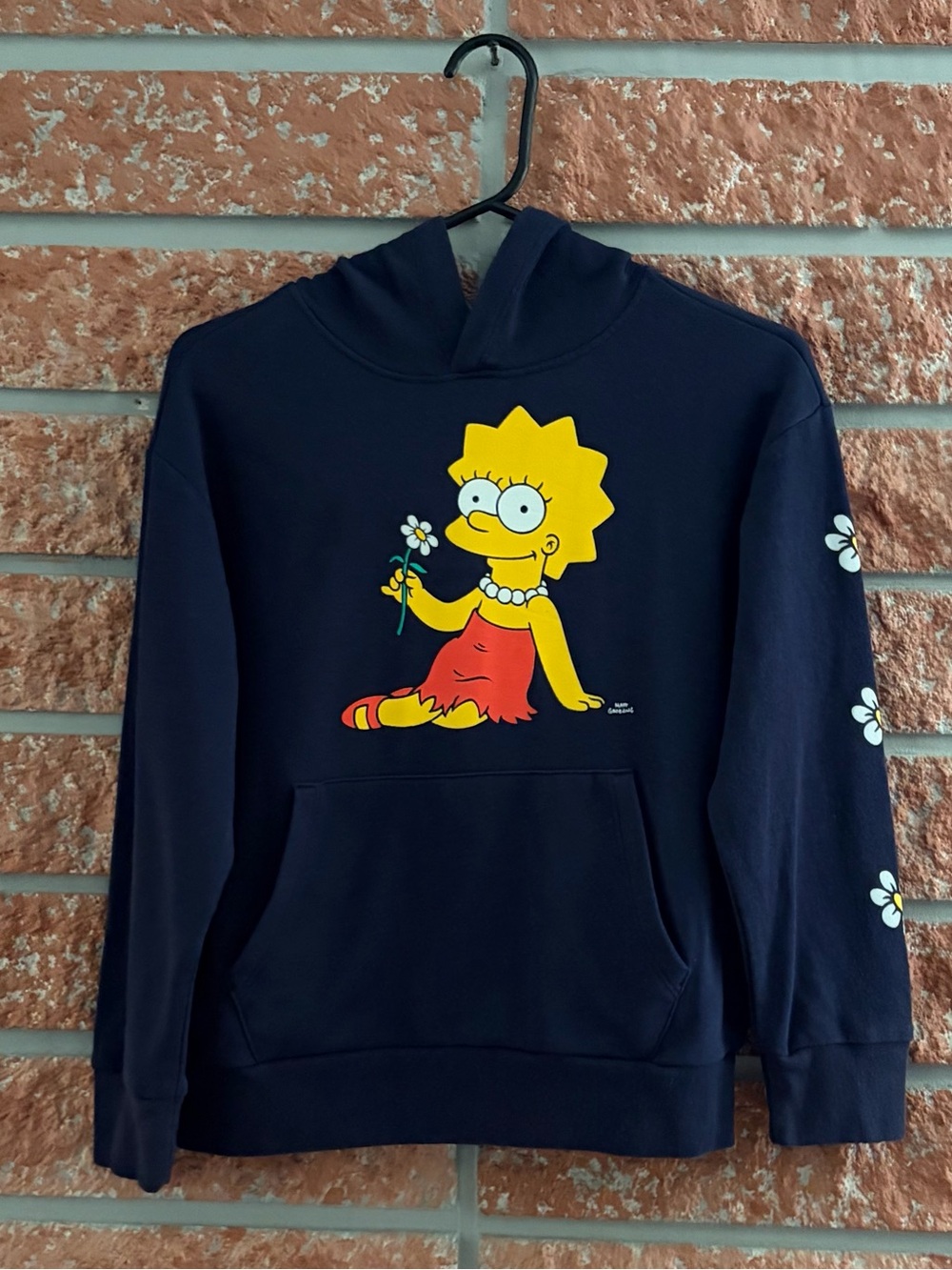 Girls' Navy Hoodie with Lisa Simpson Daisy Graphic